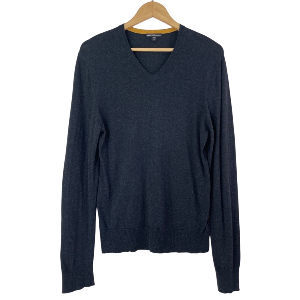 James Perse Los Angeles Men’s Fuzzy Knit Cotton Cashmere Wool V-Neck Sweater XS